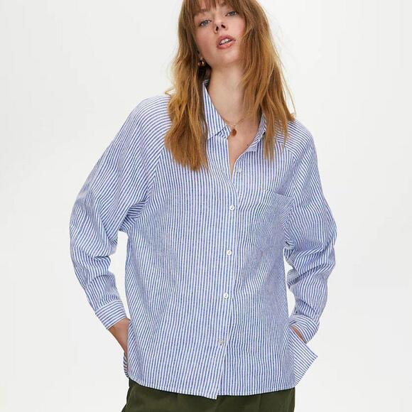 Aritzia Wilfred Free Boyfriend Button Down - Picture 1 of 6